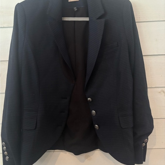 WHBM Black and Purple Houndstooth printed blazer in size 12. Great condition! - Picture 4 of 12